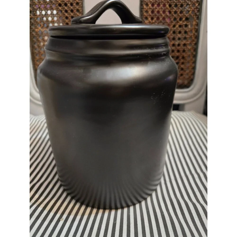 NWT Rae Dunn Halloween Haunted Canister Black Orange